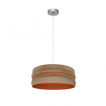 Distribuidor - Lâmpadas Diversas | Colgantes Moderno | COLGANTE NATALIA 1XE27 NIQUEL/SACO-NARANJA REGX40X40 CM Ref: 188594004